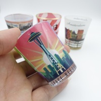 Verres à liqueur miniatures en grès de Barcelone, personnalisés en gros, avec impression de logo couleur, sans anse, souvenir de ville