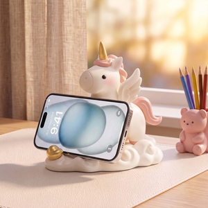 Lindo Soporte para Teléfono con Forma de Unicornio, Organizador de Escritorio, Base con Figura de Nube, Regalo para Mujeres, Decoración de Escritorio - Product Image 5