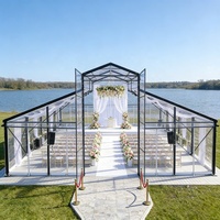 Tente d'atrium en verre transparent pour mariage, fête, banquet d'église, anti-neige, anti-vent, flexible, facile à installer