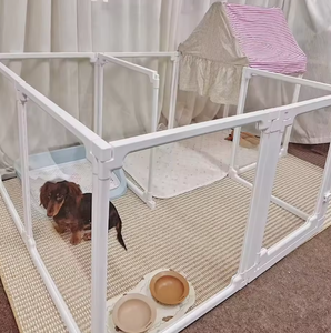Rõ ràng Acrylic con chó Crate playpen nhiệm vụ nặng nề nhựa con chó con hàng rào nút đóng cửa hiện đại động vật dễ dàng lắp ráp cho thỏ mèo - Product Image 4
