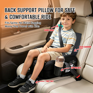 Asiento Elevador para Niños <span class=keywords><strong>I</strong></span>-<span class=keywords><strong>Size</strong></span> <span class=keywords><strong>ECE</strong></span> <span class=keywords><strong>R129</strong></span> con ISOFIX, Cojín Elevador para Niños de 125-150 cm con Portavasos y Protector de Patadas, Asiento de Seguridad - Product Image 3