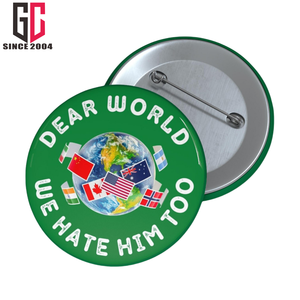 15 ans d'usine personnalisé métal cher monde nous <span class=keywords><strong>le</strong></span> détestons trop couleur ronde épingle de sûreté bouton arrière vêtements artisanat cadeau - Product Image 2