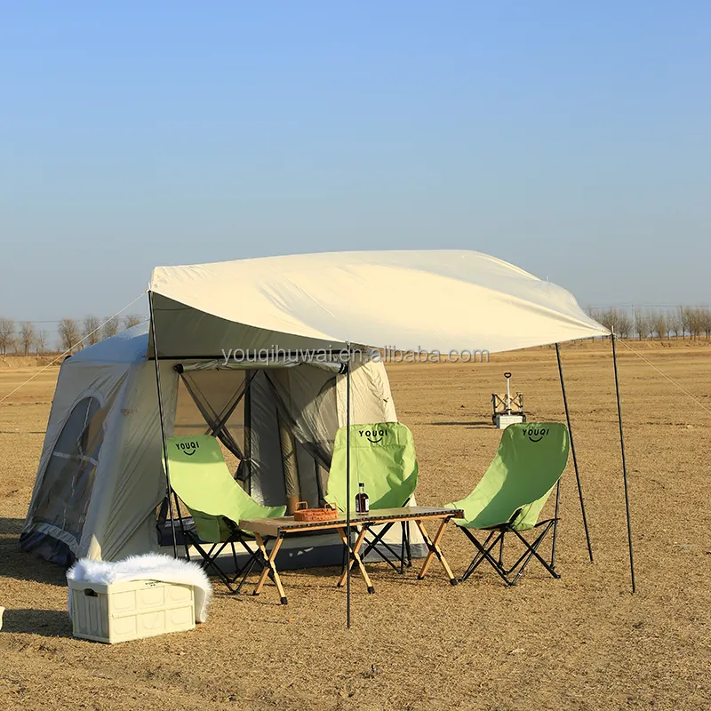 YOUQI extérieur 4-6 personnes 600D Oxford tissu argent gel coat Portable air camping tente gonflable