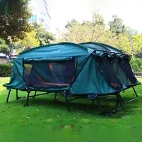 Cama plegable y cálida para acampar, tienda de campaña para exteriores, impermeable, para senderismo sobre el suelo, cama para dormir, con cama