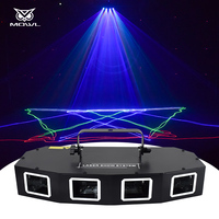 Lumières laser d'animation couleur pleine avec contrôle sonore DMX512, 4 trous de ligne sectorielle, pour scène et bar