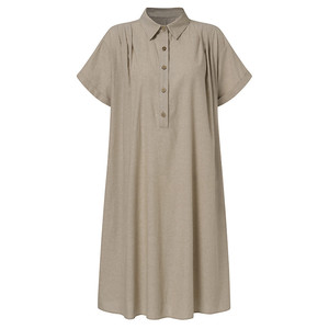 Nouvelles Arrivées Robe de Plage <span class=keywords><strong>Cache</strong></span>-Maillot de Bain en Lin Grande Taille pour <span class=keywords><strong>Femme</strong></span> à Manches Courtes Sexy, Sarong Uni - Product Image 5
