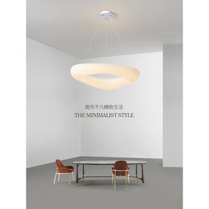 Designer's Modern Minimalist Cream-Colored Adjustable Height Energy Saving Pendant <b>Light</b> Unique Artistic Lighting Fixture for - Product Image 5