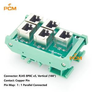 Module de carte PCB 35 mm pour <span class=keywords><strong>rail</strong></span> <span class=keywords><strong>DIN</strong></span>, convertisseur vertical réseau 5 voies RJ45 8P8C pour armoire de commande et panneau de distribution - Product Image 3