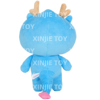 Jouet en peluche dragon bleu personnalisé, conception OEM/ODM acceptée, animaux en peluche, mascotte dragon, jouet en peluche doux