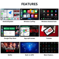 Caja de Video Inalámbrica CarPlay con GPS Integrado, Android Auto, Caja Inteligente con Adaptador Multimedia para Auto, Compatible con YouTube y Netflix