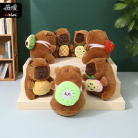 Pendentif en peluche Capybara style célébrité internet et thème fruits, mignon et amusant, poupée en peluche Kapibala, porte-clés en peluche, vente en gros