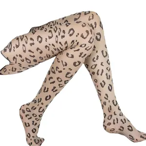 Модные Чулочные изделия, непрозрачные колготки с леопардовым узором из люрекса, женские колготки