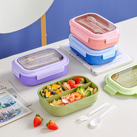 Boîte à bento à 3 compartiments, sans BPA, grande capacité, anti-fuite, compatible micro-ondes, pour adultes et enfants, best-seller