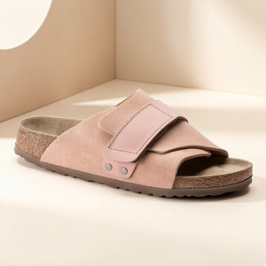 Pantuflas de Interior de Color Sólido, Imitación Gamuza, con Hebilla, Punta Abierta, Suela de Goma Antideslizante, Chanclas Cómodas de Verano - Product Image 3