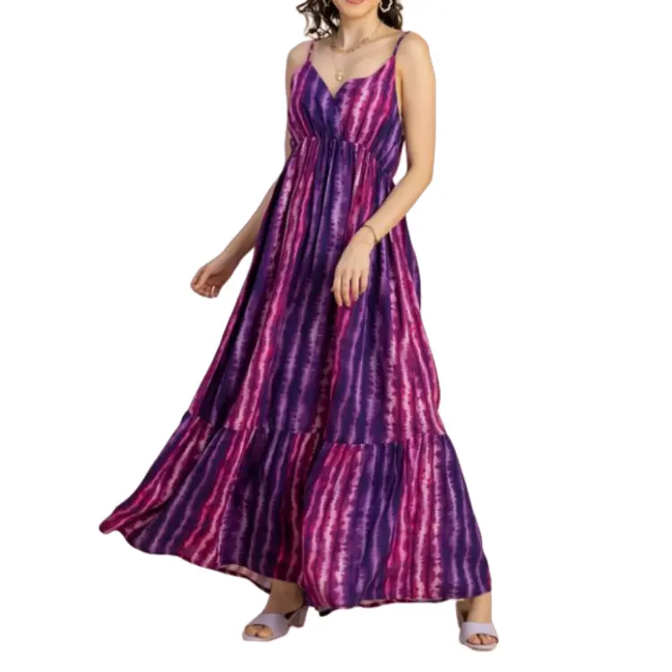 사용자 정의 섹시한 민소매 V-넥 플로럴 비치 캐주얼 드레스 스파게티 스트랩 플로럴 프린트 여성 드레스 비치 여름 드레스