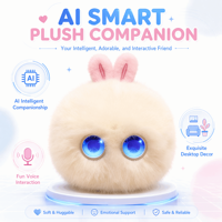 Jouet intelligent pour lapin 2026, balle ronde au design Mochi, interaction quotidienne intelligente, cadeau pour les dortoirs universitaires, certifié CE CPC