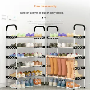 Modern Multi-Layer <strong>Shoe</strong> Rack Dust-Proof <strong>Small</strong> Household <strong>Storage</strong> with Door Simple Design for Bedroom - Product Image 2