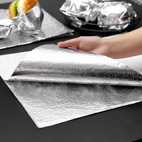 Papier d'emballage en aluminium alimentaire écologique et résistant à la graisse pour hamburgers, hot-dogs, pizzas et emballages de snacks