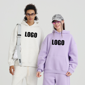 Sweat à capuche unisexe doublé polaire 350 GSM, qualité supérieure, style décontracté urbain, chaud, marque transfrontalière, logo personnalisé - Product Image 2