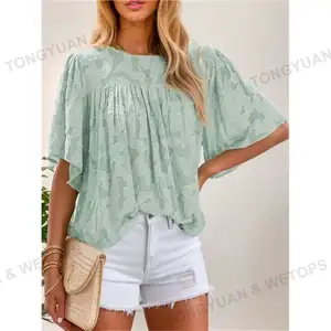 Custom Clothing Manufacturers Ladies Modern Blouse Women Casual Western Shirt Solid Color Sexy Blouses Tops