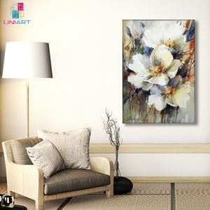 Peinture à l'huile de fleurs UNIART, <span class=keywords><strong>palette</strong></span> originale, peintures blanches sur toile, art mural, tableaux, décoration intérieure, art mural en porcelaine - Product Image 5