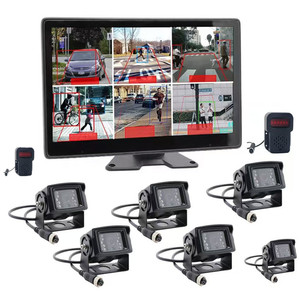 PWAS <strong>System</strong> with 10.1 Inch Touchable AI BSD <strong>Monitor</strong> and 6pcs AHD1080p <strong>Cameras</strong> +2 External Buzzers for Heavy Duty Trucks - Product Image 1