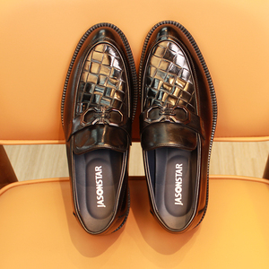 Big Size Luxury Men's Genuine Leather Loafers <b>Pointed</b> Toe Slip-On Oxford Dress Shoes for Autumn/Winter - Product Image 4