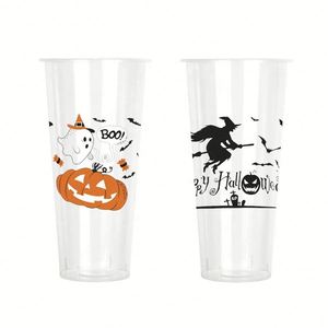 Vasos de Plástico Desechables Transparentes de PP de Pared Simple con Tapas, 90mm, Capacidad de 360ml-700ml, para Té de Burbujas Boba - Product Image 1