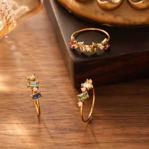 Anillo de Moda Talla 6 7 8 de Acero Inoxidable 316, Anillo Hip Hop Chapado en Oro de 14k con Diamante Cultivado en Laboratorio para Mujer - Product Image 4