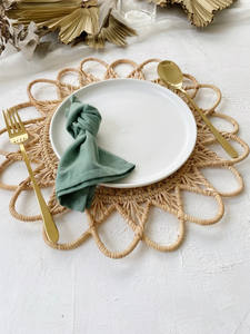 Wholesale Natural Flower Rattan Placemats Rattan Wall Decoration Rattan Placemat Handmade in Vietnam - Product Image 3