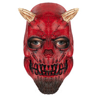 Masque d'Halloween en caoutchouc, cagoule de démon rouge, thème fantastique et science-fiction, fabriqué en Chine pour bars, danses, farces et chambres d'évasion