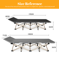 Lit de camping simple moderne en promotion, pliable et portable avec cadre en aluminium/acier pour dormir