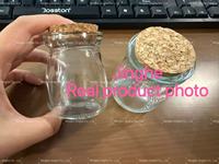 Pot en verre de 100 ml avec couvercle en liège, pots en verre pour miel de 150 ml et 200 ml, bouteille transparente pour pouding, dessert, mariage, yaourt, bougies