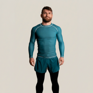 Custom <b>Men's</b> Full Sleeve BJJ MMA Rash Guard <b>Compression</b> <b>Shirt</b> Spandex/Polyester Heat-Transfer Printing OEM Rash Guard - Product Image 1
