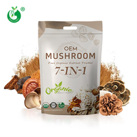 Mélange de poudre d'extrait de champignons Maitake, Chaga, Crinière de lion, Ganoderma Lucidum Reishi, marque privée