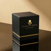 Flacon de parfum de luxe noir carré en verre, atomiseur pressurisé design, flacon de parfum vide avec boîte d'emballage