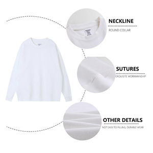 Custom Logo Crew Neck <b>Sweatshirt</b> Solid Color Long Sleeve Pullover Anti Pilling Blank Casual Top - Product Image 3