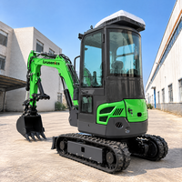 Excavator Crawler 1.6T, Bucket 0.03 M3, Blade Dozer 7600W, Kedalaman Penggalian 1800mm untuk Perbaikan Jalan dan Pembersihan Lahan