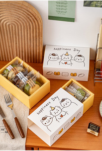 Boîte à biscuits, bonbons, macarons, brownies, biscuits personnalisés, emballage en papier rigide biodégradable, rectangle télescopique, revêtement mat, séparateurs - Product Image 3