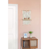Étagère murale en macramé en coton, décoration bohème, étagère flottante, faite à la main, écologique pour le salon