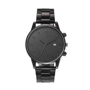 Montre à quartz pour homme de style luxueux, bracelet en acier noir, montre-bracelet pour homme d'affaires, cadran romain, montre tendance pour homme - Product Image 1