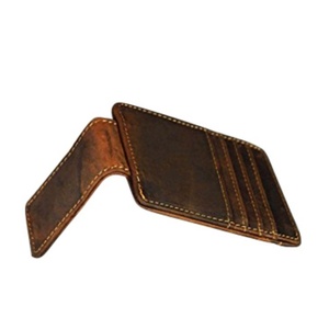 Tarjetero de Cuero Genuino Estilo Crazy Horse Boshiho con Clip para Billetes y Protección RFID, Tarjetero Magnético - Product Image 4