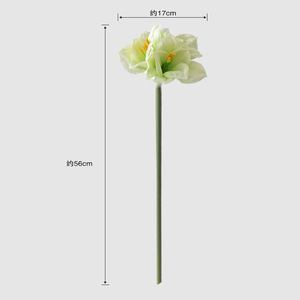 Arrangement de fleurs artificielles d'amarilles Yoshinobu, 3 têtes, fleurs en soie pour la décoration intérieure, blanc, jaune, rouge, rose - Product Image 4