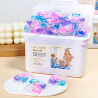 Vente en gros de capsules de lessive enzymatiques 5 en 1, 50 PACS, Fruity Clean Form, pour éliminer les taches, avec des perles parfumées longue durée