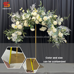 LEDA Fournitures pour centres de table de mariage Nouveau design Support à fleurs en acier inoxydable doré de style romantique - Product Image 2
