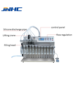 Machine de remplissage semi-automatique à 6 têtes pour sachets de liquides (boissons, détergents), avec composant moteur à pression d'air