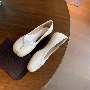 Bailarinas Planas de Cuero Genuino para Mujer, con Entresuela de Piel de Oveja, Transpirables, Antideslizantes, de Corte Bajo y Punta Cerrada, Forma de Herradura - Product Image 1