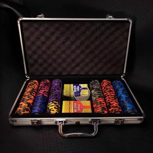 Caja de Fichas Vacía de Aluminio Resistente Bby <span class=keywords><strong>ALBOX</strong></span> para Texas Hold'em y Blackjack, Juego de 750 Fichas de Póker con Estuche de Transporte y Dados - Product Image 3