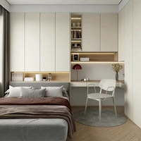 Lit tatami sur mesure avec tiroirs, bureau, armoire de style chinois, vente directe d'usine pour appartement, en bois
