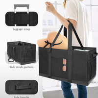 Sac de courses pliable grande capacité réutilisable, fourre-tout portable multifonctionnel avec poignée pour les courses, la plage, les voyages et l'usage quotidien